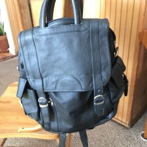 Large leather backpack bag is 18x 15x 6